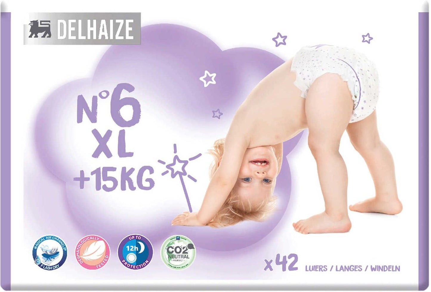 Delhaize 6 Baby Diapers, 15+ kg, 42 pcs