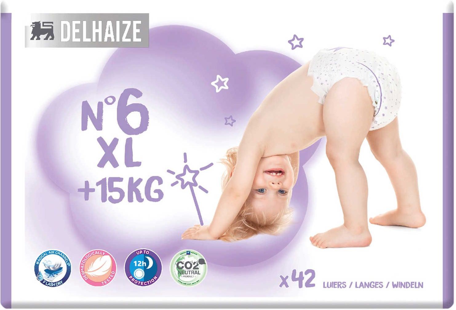 Delhaize 6 Baby Diapers, 15+ kg, 42 pcs