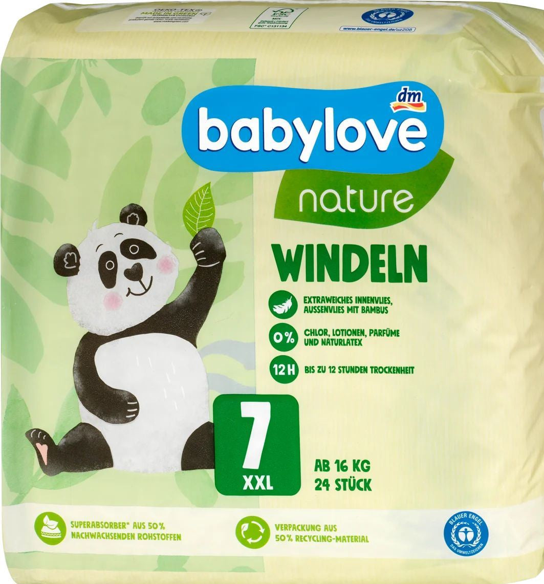 Babylove Nature 7 Baby Diapers, 16+ kg, 24 pcs
