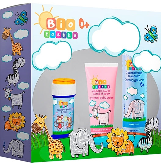 Biotoshka Kids Set: Bath Foam, Universal Cream & Soap Bubbles