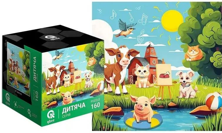 Qbee QB500-003 Animal Friends Puzzle, 160 pcs