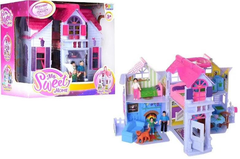 F611 My Sweet Home Fold-Out Dollhouse with Figures and Furniture