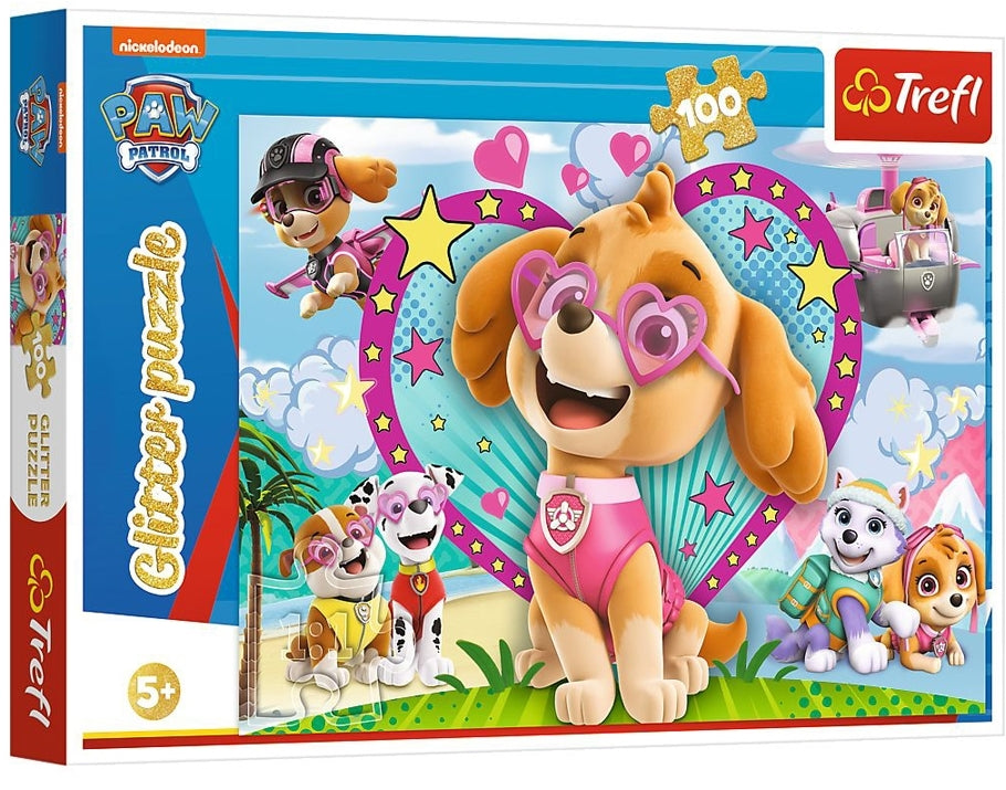 Trefl 14818 PAW Patrol Skye Glitter Puzzle, 100 pcs