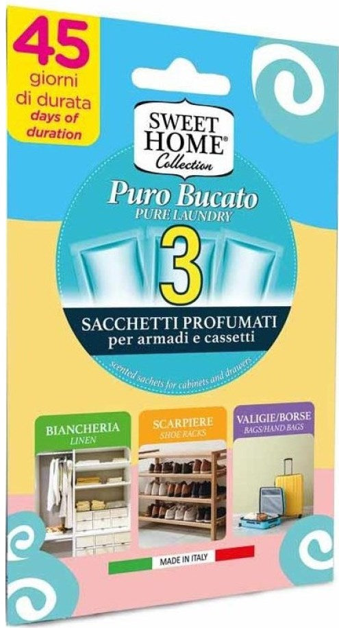Sweet Home Puro Bucato Wardrobe Fragrance Sheets, 3 pcs