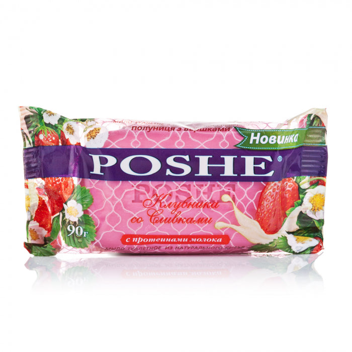 Poshe Strawberries & Cream Bar Soap, 90 g