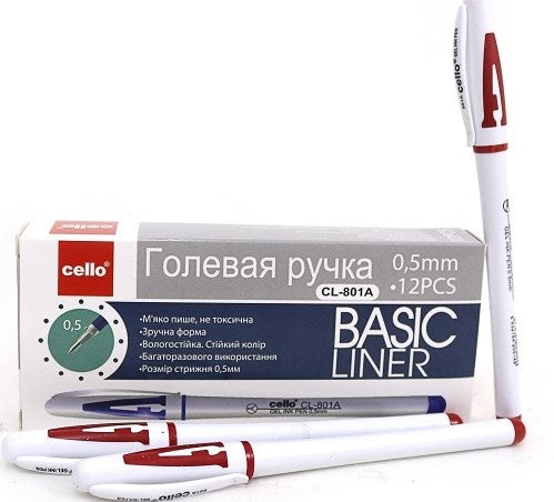 Cello CL-801A Red Gel Pen, 0.5 mm