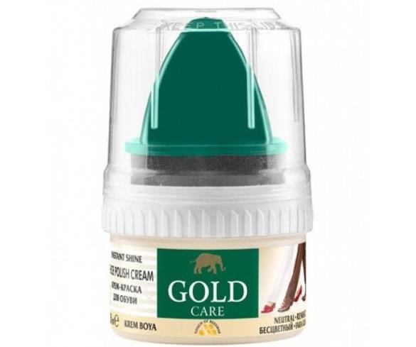 GoldCare Natural Shoe Shine Cream with Sponge, 50 mL