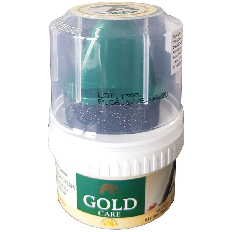 GoldCare Natural Shoe Shine Cream with Sponge, 50 mL - Image 2
