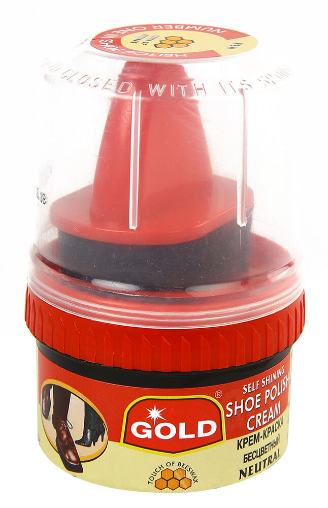 GoldCare Natural Shoe Shine Cream with Sponge, 50 mL - Image 3