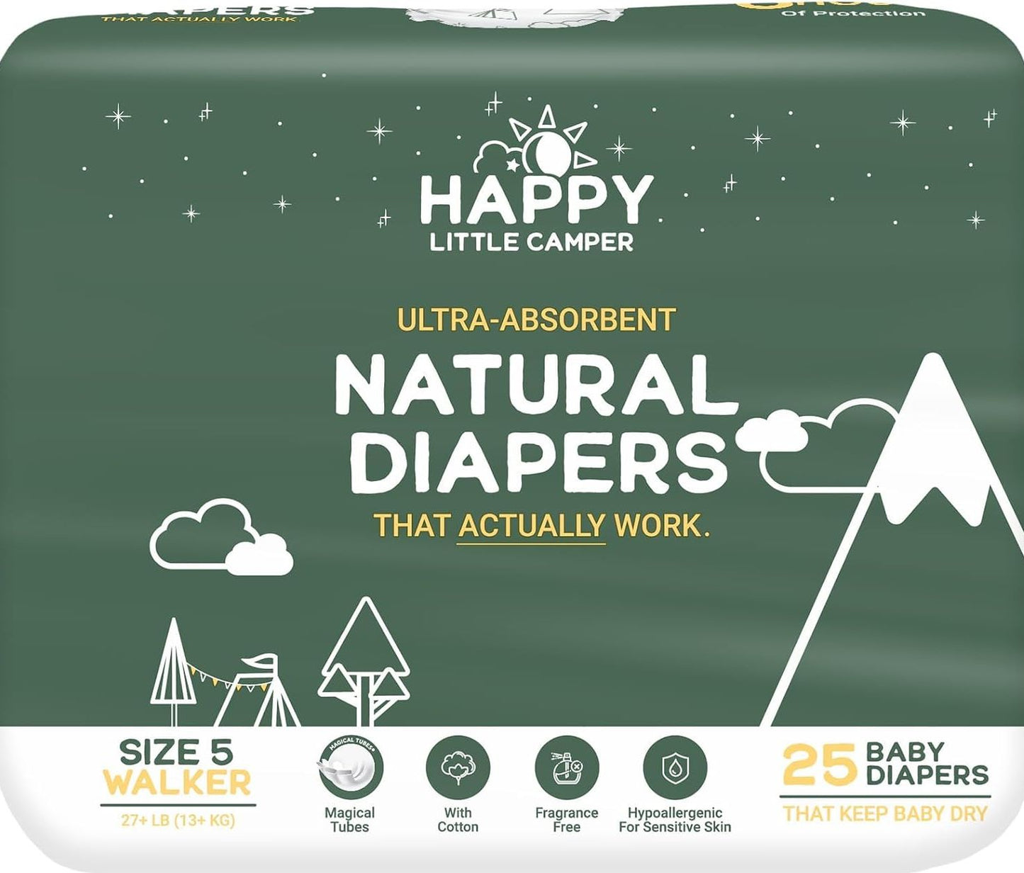 Happy Little Camper Size 5 Baby Diapers, 13+ kg, 25 pcs
