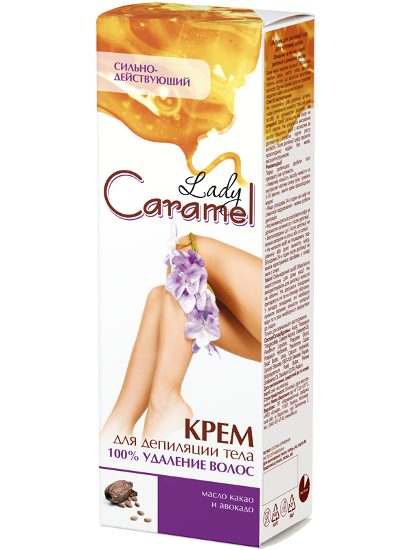 Caramel 100% Hair Removal Depilatory Cream for Body, 100 mL