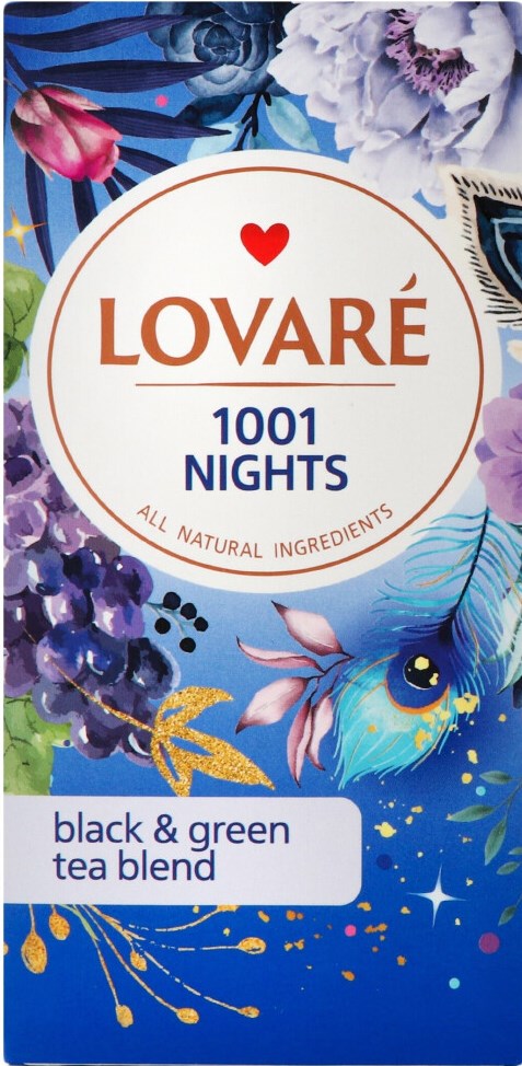 Lovare 1001 Nights Black & Green Tea Blend, 24 Bags, 48 g