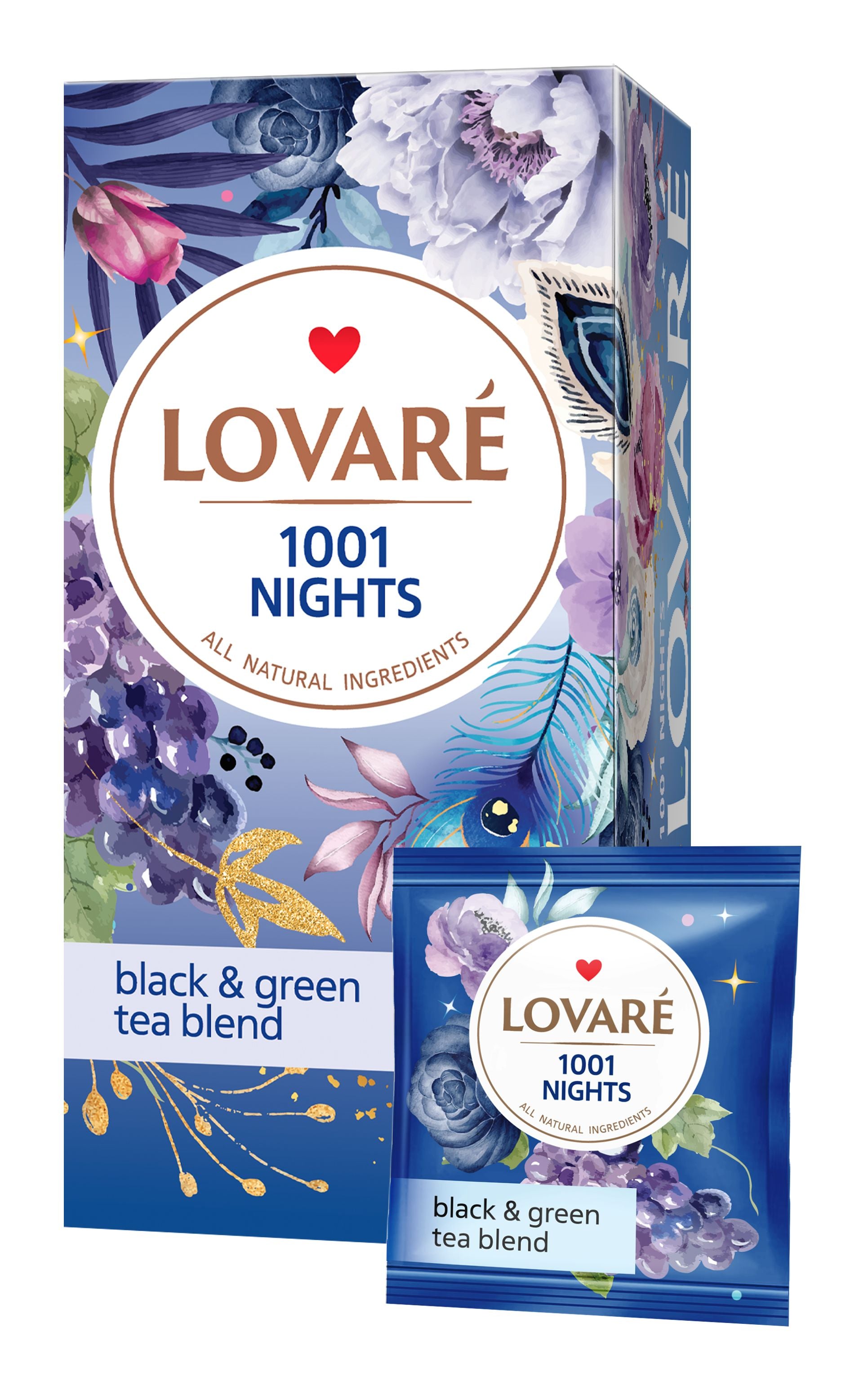 Lovare 1001 Nights Black & Green Tea Blend, 24 Bags, 48 g - Image 2