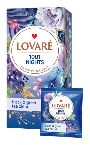 Lovare 1001 Nights Black & Green Tea Blend, 24 Bags, 48 g - Image 2