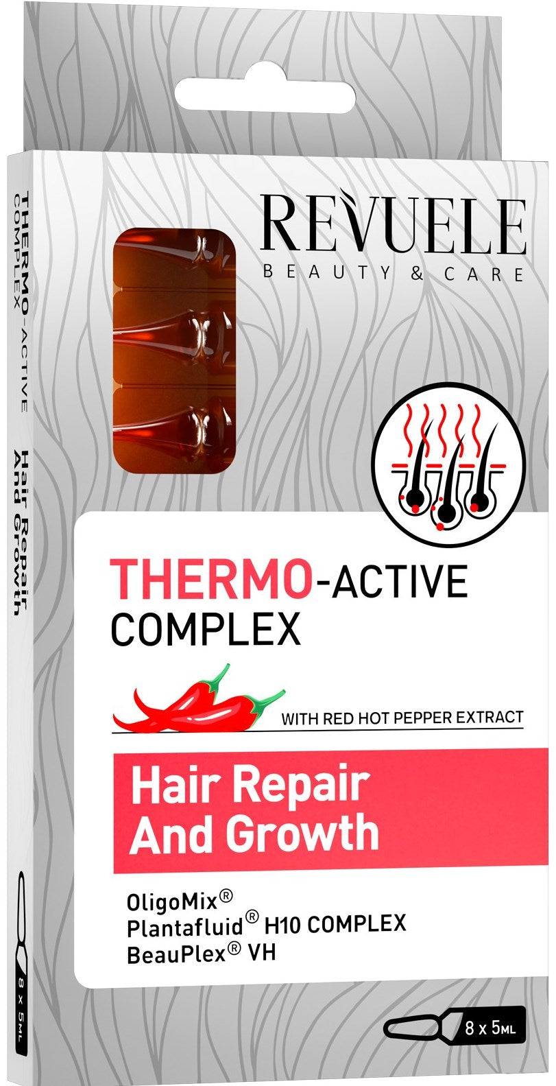 Revuele Thermoactive Hair Repair & Growth Complex Ampoules, 8 x 5 mL