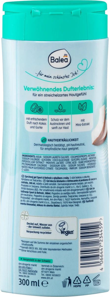 Balea Sport & Refresh Shower Gel, 300 mL - Image 2