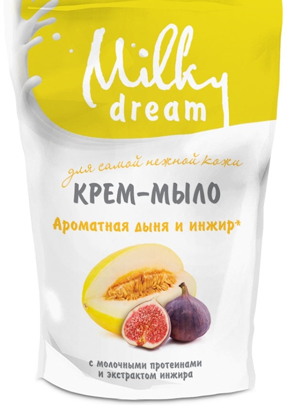 Milky Dream Fragrant Melon & Fig Liquid Cream Soap Refill Pouch, 500 mL