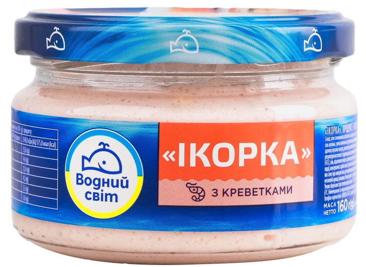 Vodnyi Svit Capelin Roe Spread with Shrimp, 160 g