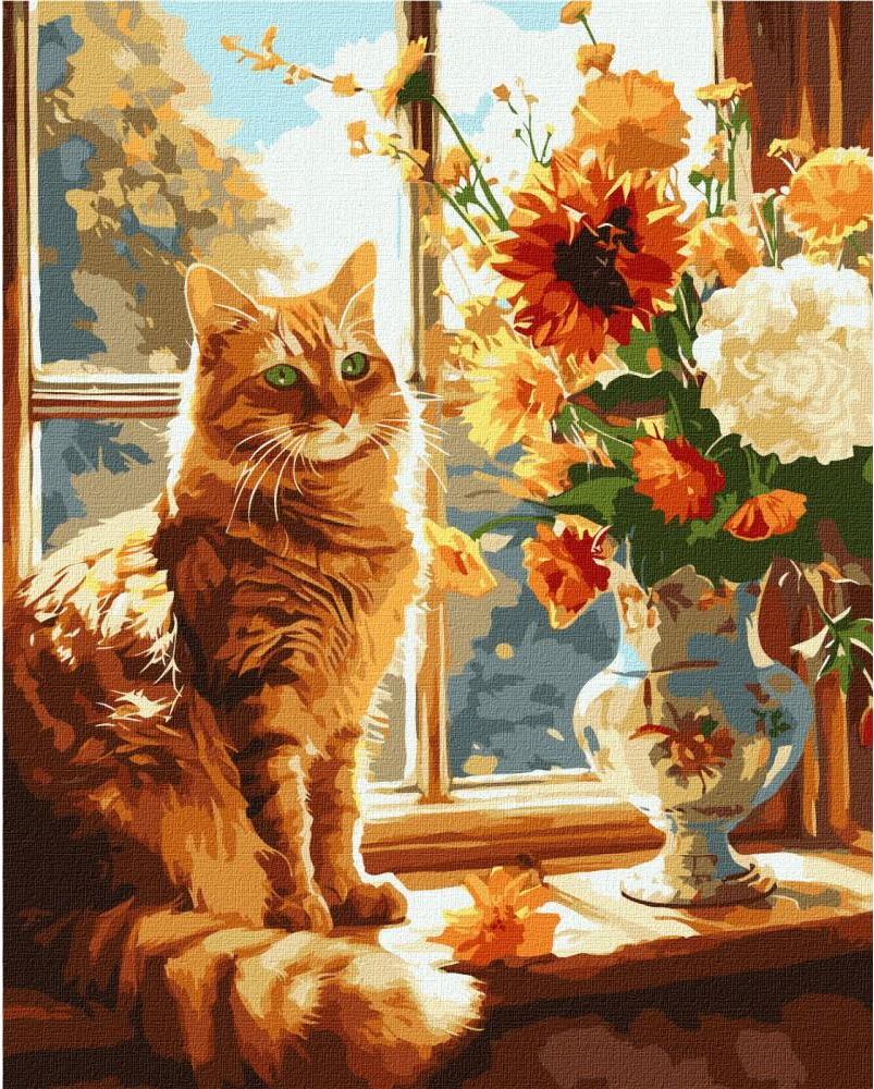 Ideyka KNO6604 Ginger Cat Paint-by-Numbers Set, 40 x 50 cm