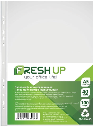Fresh Up A5 Sheet Protectors, 40 Microns, 100 pcs