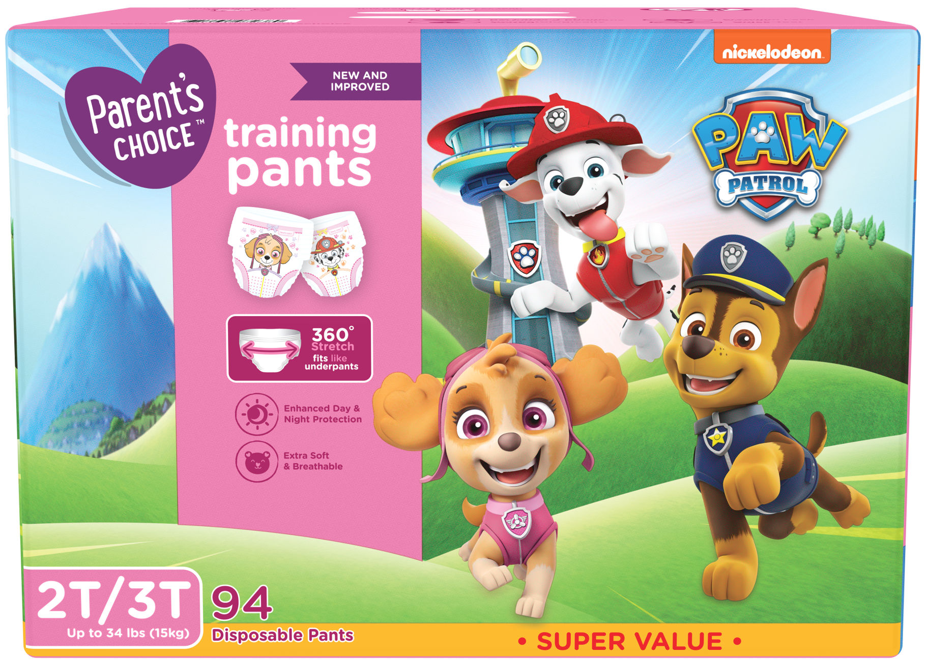 Parents choice Paw Patrol 4 Baby Pull-Up Diaper Pants, 94 pcs, 15 kg