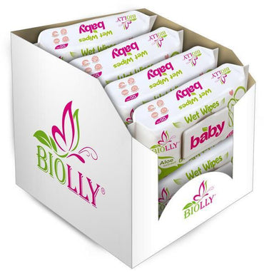 Biolly Aloe Baby Wet Wipes with Lid, 120 pcs - Image 2