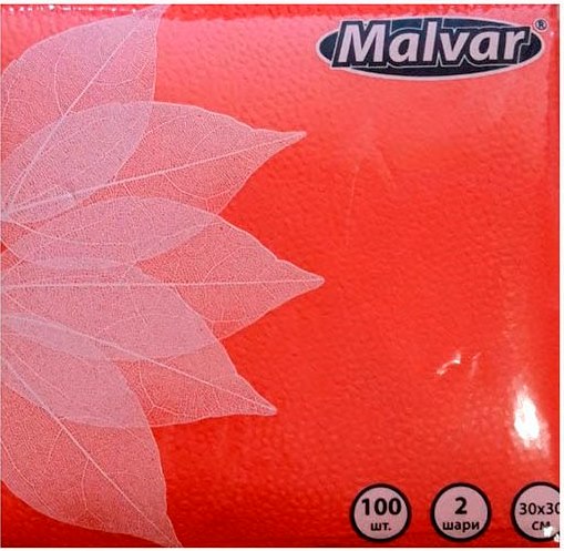 Malvar Red 2-Ply Table Napkins, 30 x 30 cm, 100 pcs