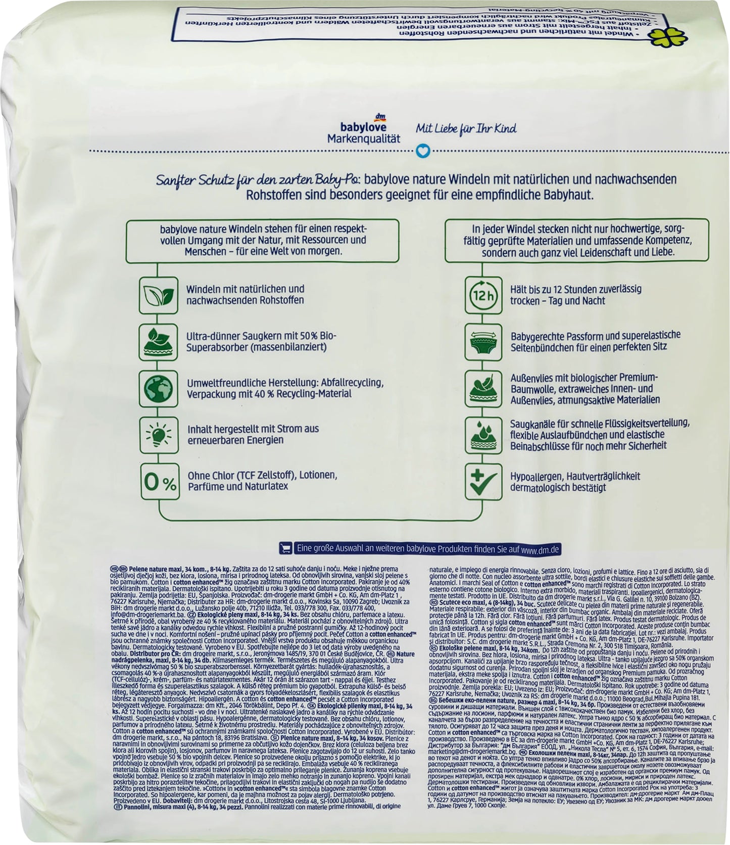 Babylove Nature 6 XXL Baby Diapers, 27 pcs, 15-20 kg - Image 2