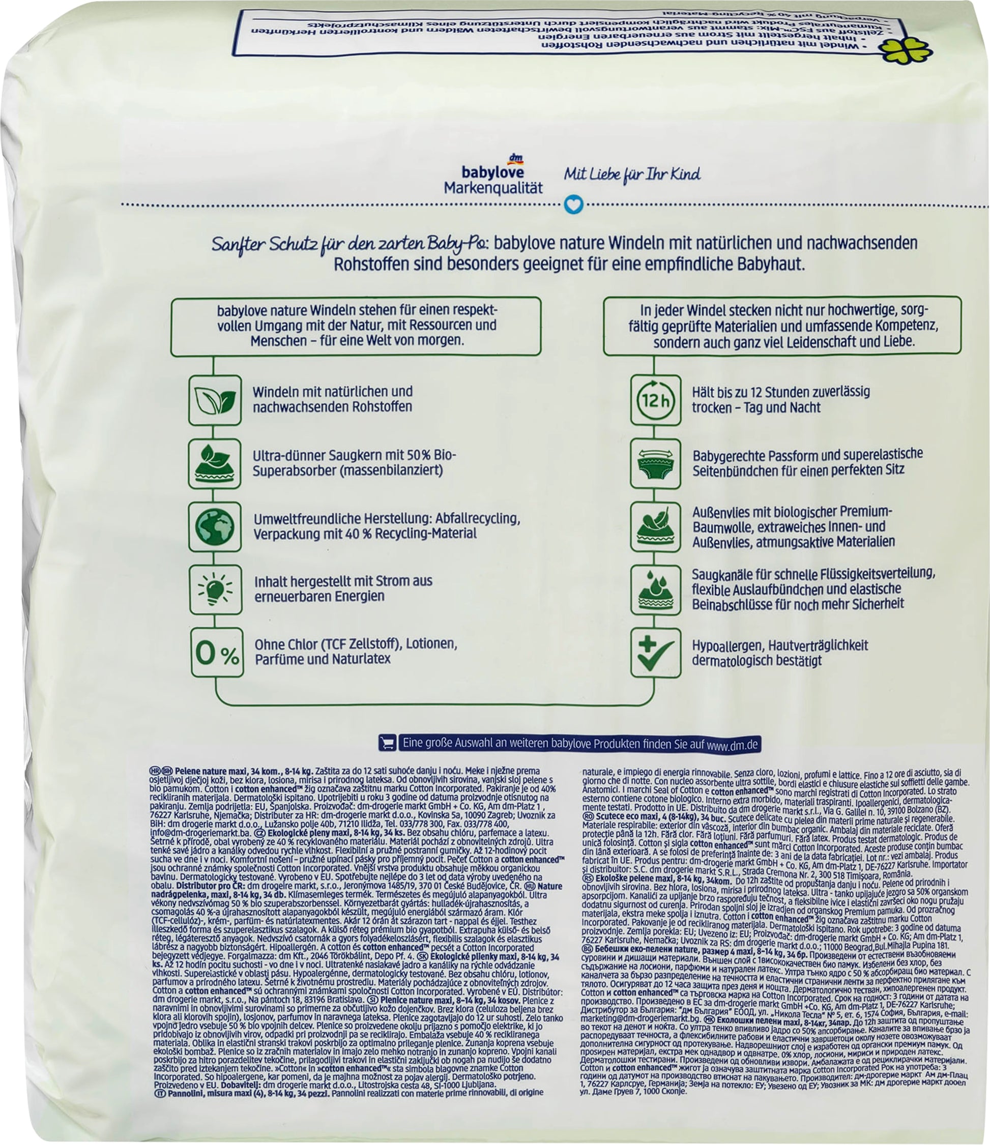 Babylove Nature 6 XXL Baby Diapers, 27 pcs, 15-20 kg - Image 2
