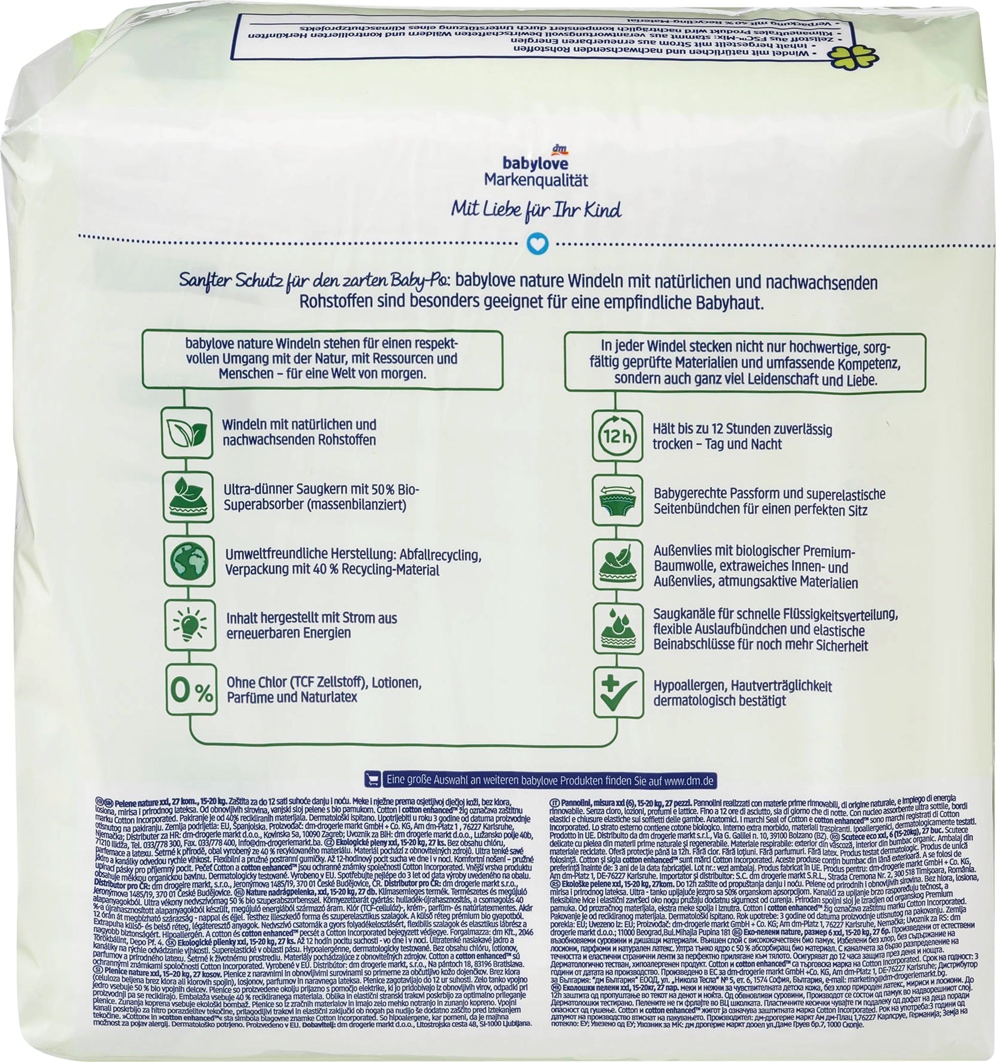 Babylove Nature 4 Baby Diapers, 34 pcs, 8-14 kg - Image 2