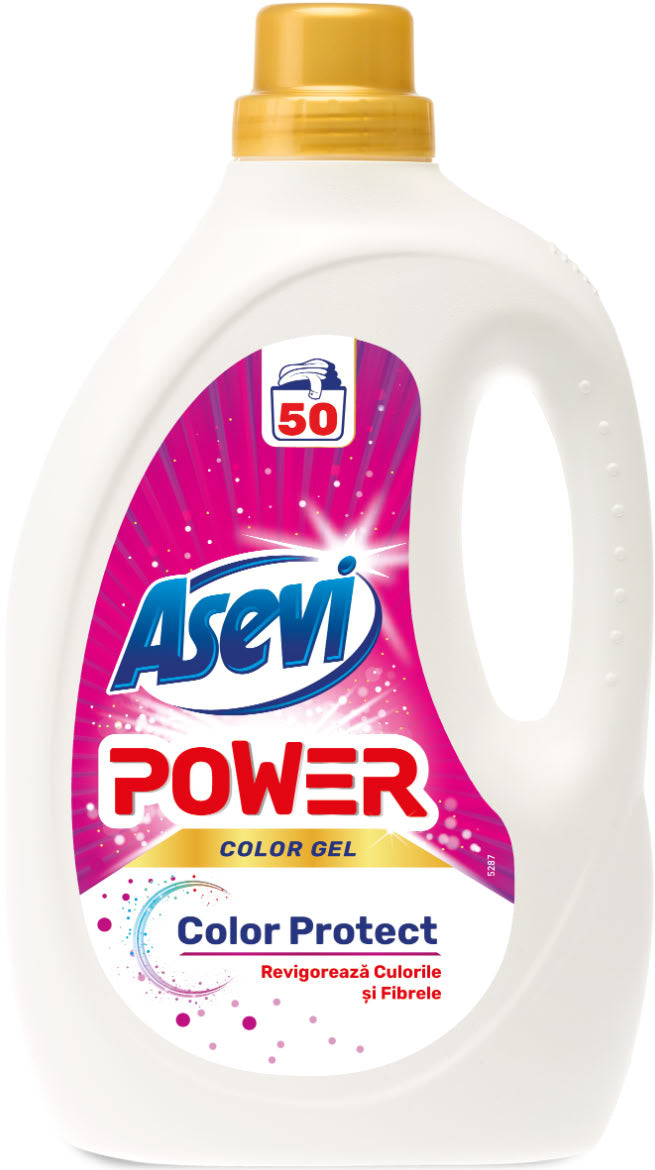 Asevi Power Color Protect Liquid Laundry Detergent, 50 Loads, 2.5 L