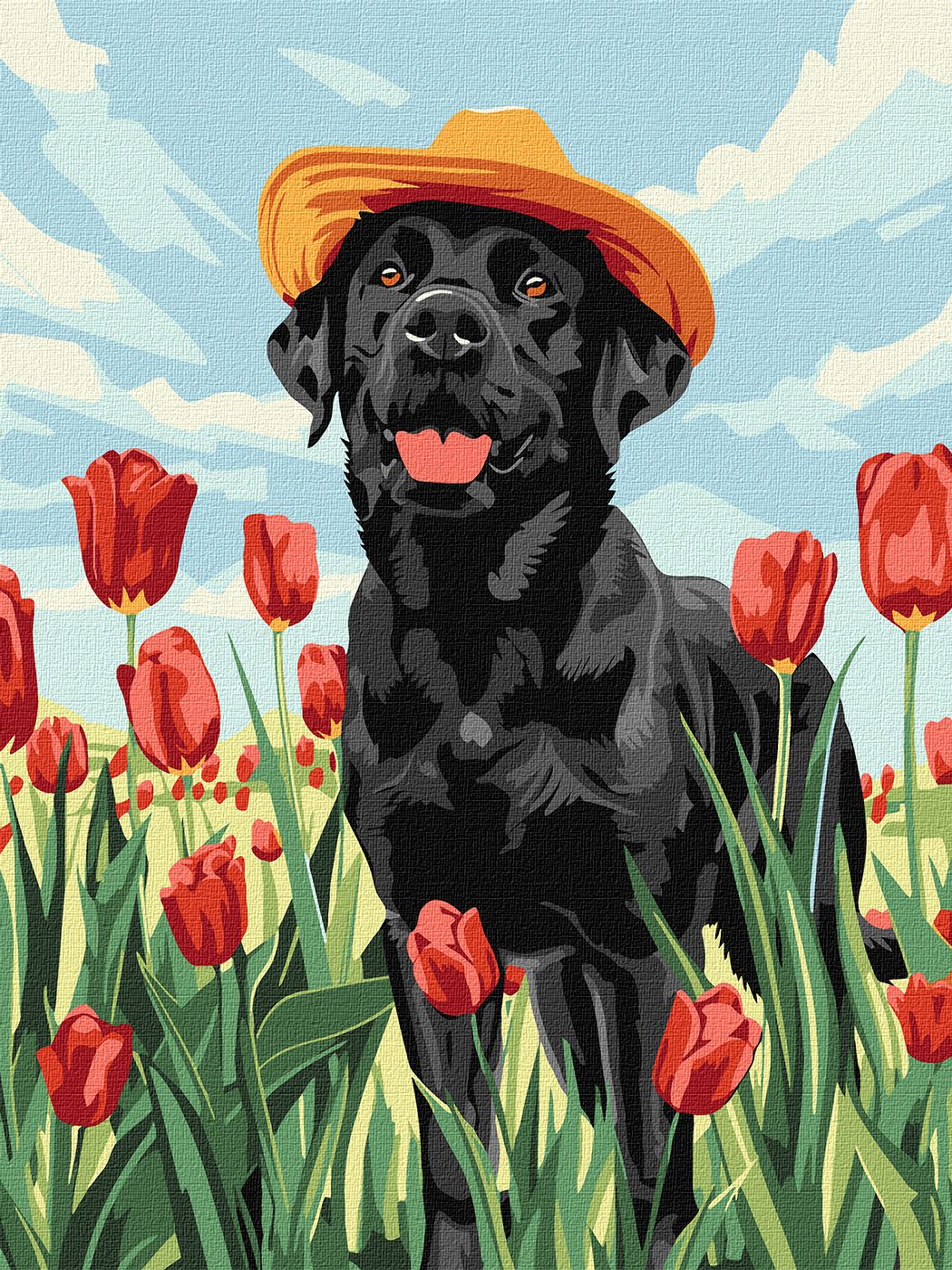 Ideyka KNO6621 Charming Labrador Paint-by-Numbers Set, 30 x 40 cm