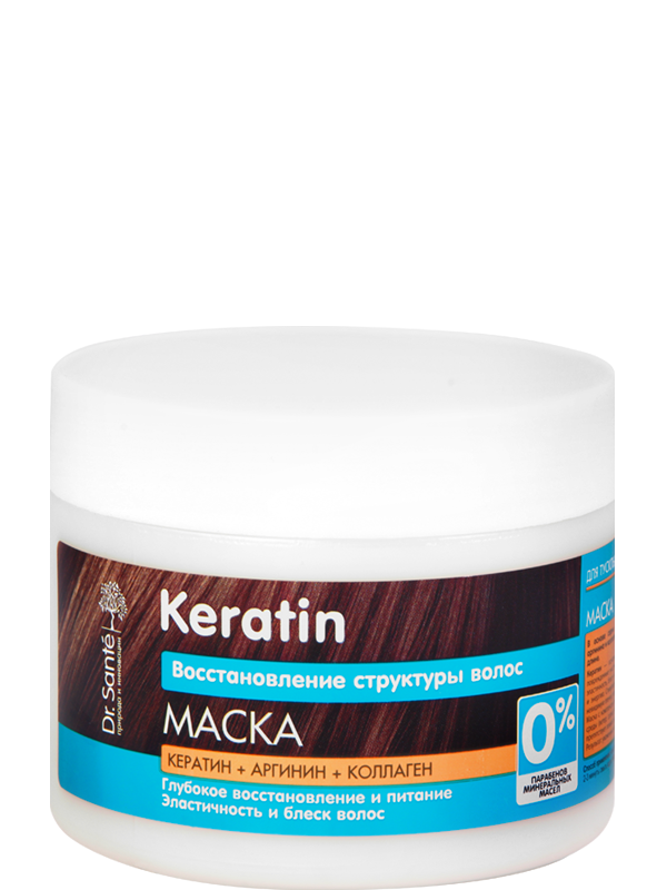 Dr.Sante Keratin + Arginine + Collagen Hair Mask for Dull & Brittle Hair, 300 mL