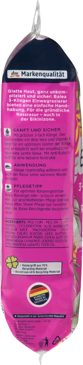 Balea Caribbean Feeling Women's Disposable Razors, 3 Blades, 8 pcs - Image 3