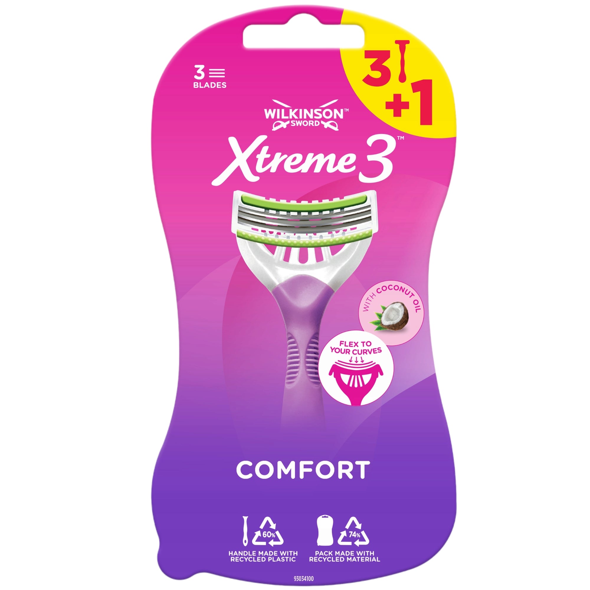 Wilkinson Sword Xtreme3 Beauty Women's Disposable Razors, 3+1 pcs
