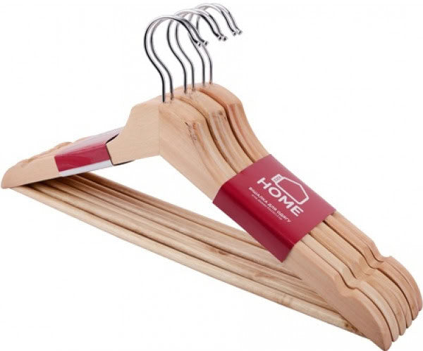 Idea Home RE05210 Wooden Clothes Hanger Set, 43 x 23 x 1.2 cm, 6 pcs