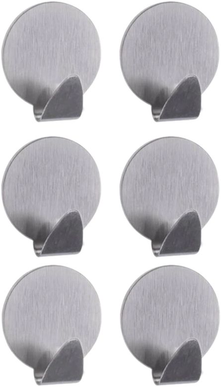 Feniks Round Metal Self-Adhesive Hook Set, 6 pcs