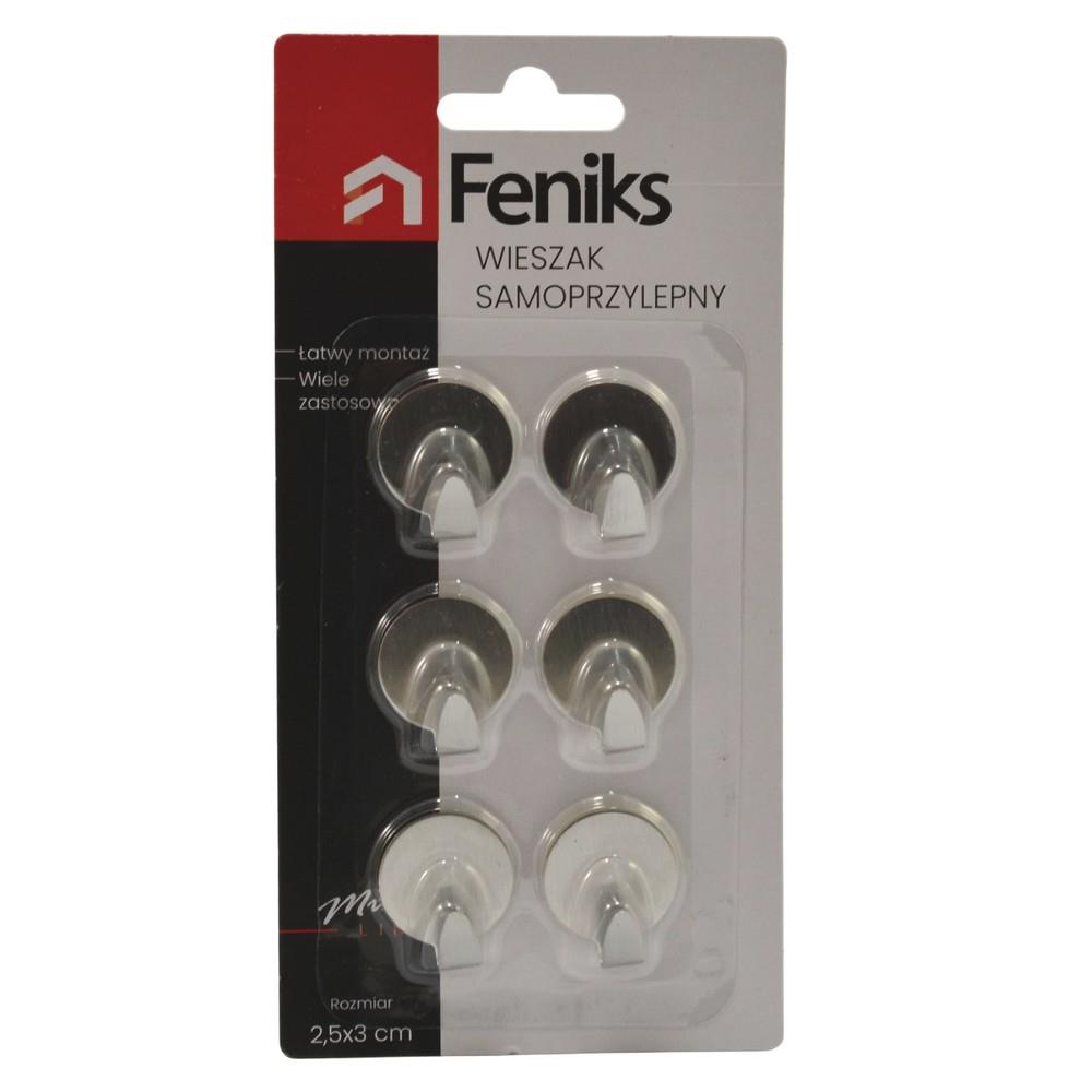 Feniks Round Metal Self-Adhesive Hook Set, 6 pcs - Image 2