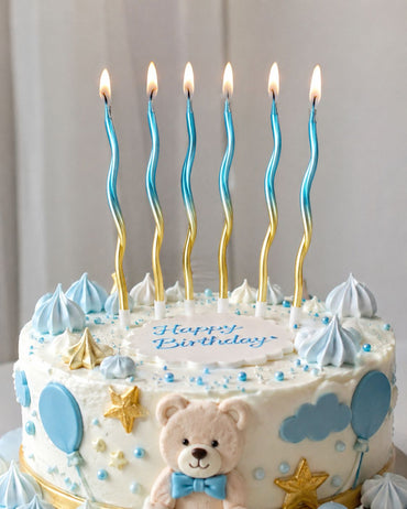 Ombre Spiral Cake Candles, 6 pcs - Image 2