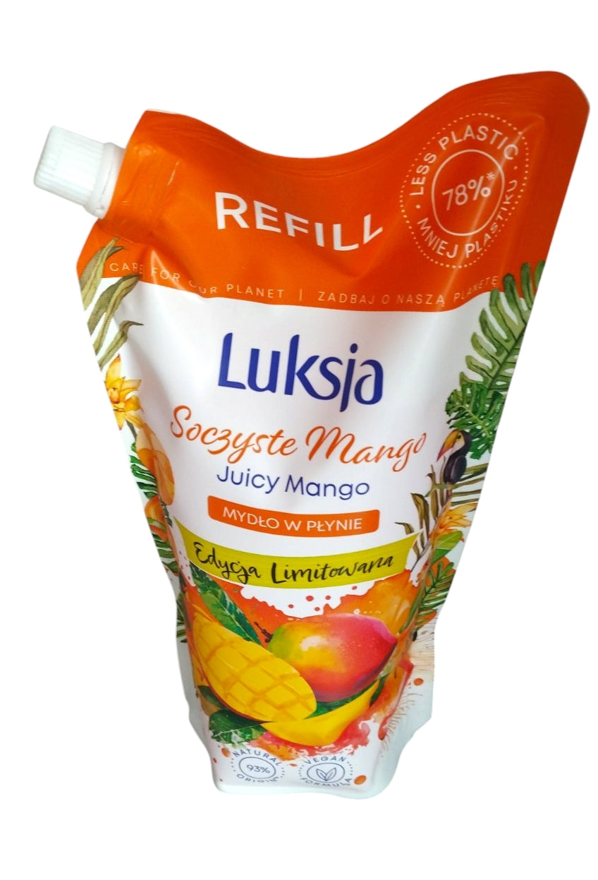 Luksja Juicy Mango Cream Liquid Hand Soap Refill Pouch, 900 mL - Image 2