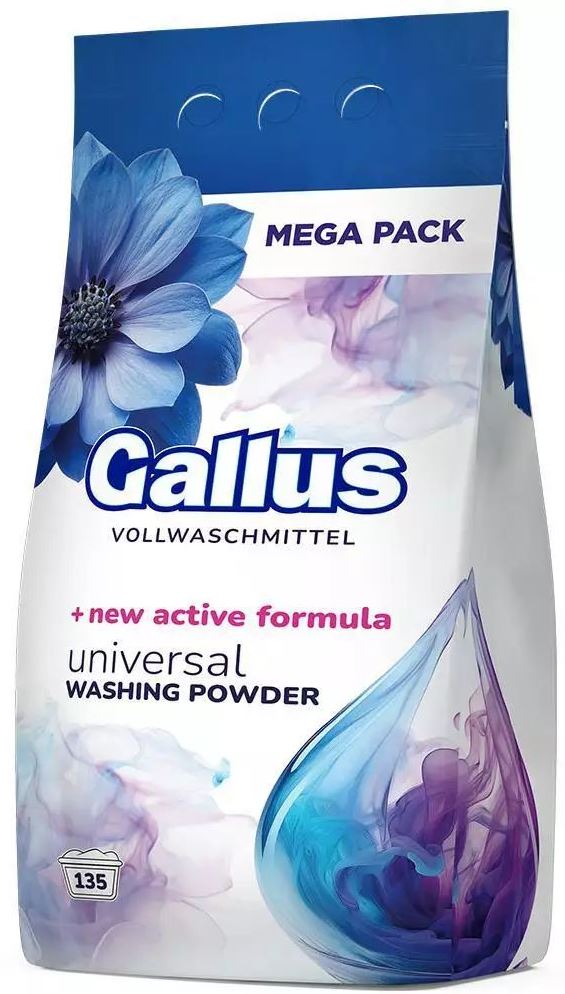 Gallus Universal Laundry Detergent Powder, 135 Loads, 8.1 kg