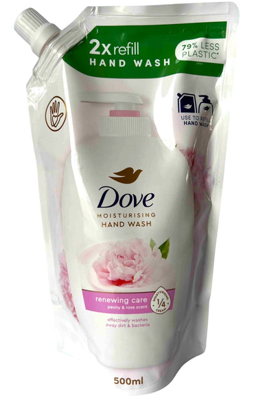 Dove Peony & Rose Scent Liquid Cream Soap Refill Pouch, 500 mL - Image 2