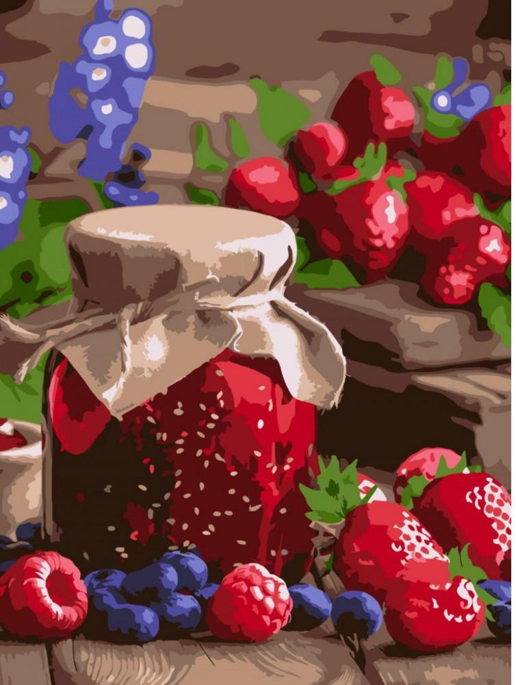 Ideyka KNO5692 Raspberry Jam Paint-by-Numbers Set, 30 x 40 cm