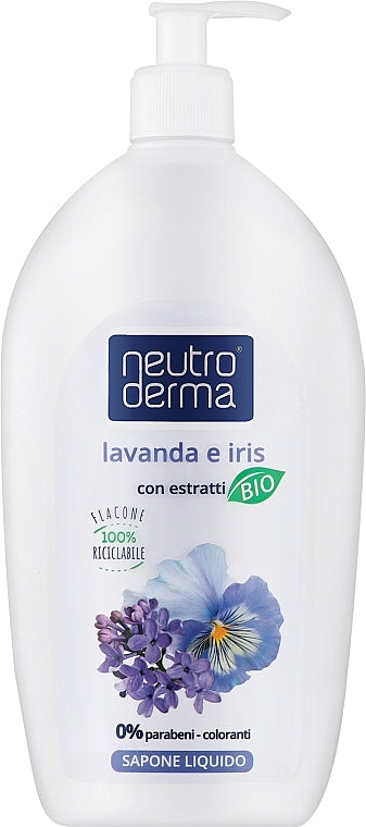 Neutro Derma Organic Lavender & Iris Extracts Liquid Hand Soap with Pump, 1 L