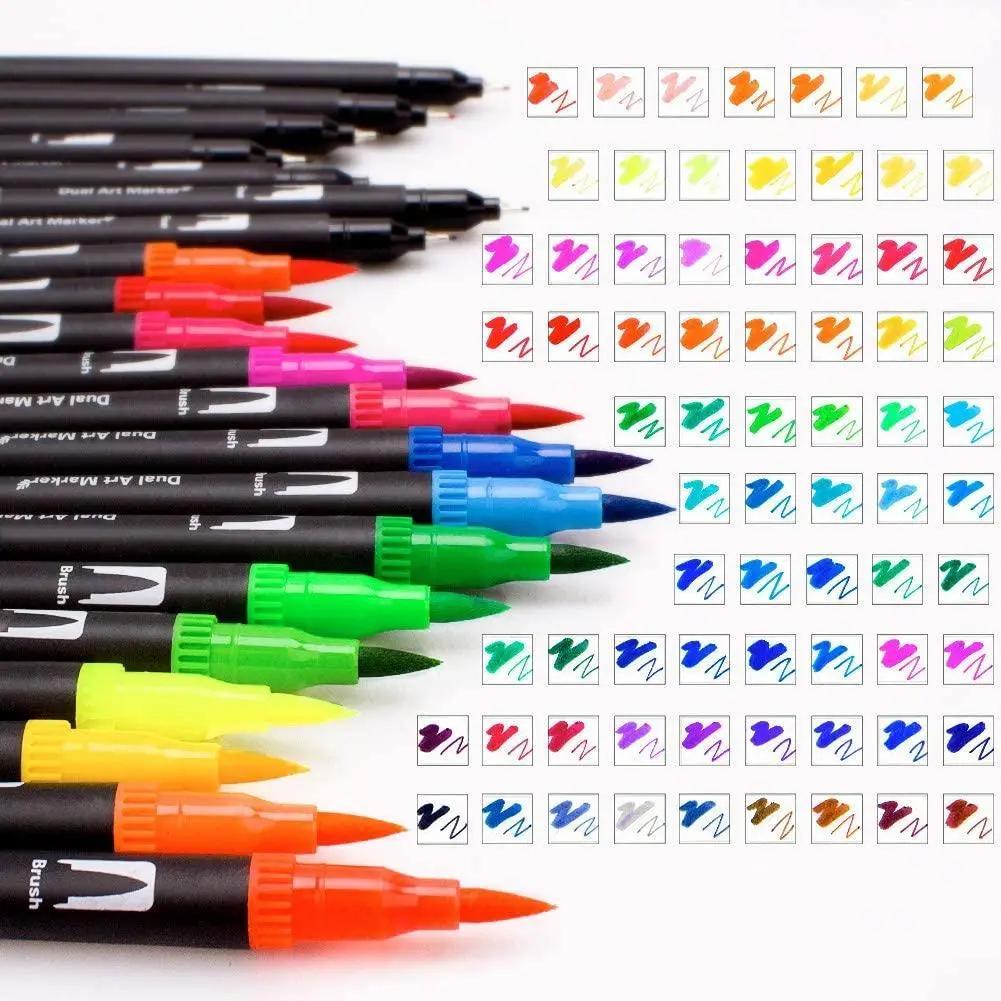 Dual Brush Pens DW-80 Watercolor Marker Set, 80 pcs - Image 3