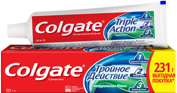 Colgate Triple Action Toothpaste, 150 mL