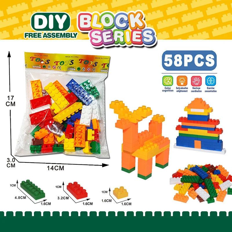 Toys 336-1 Building Set in Bag, 58 Pieces