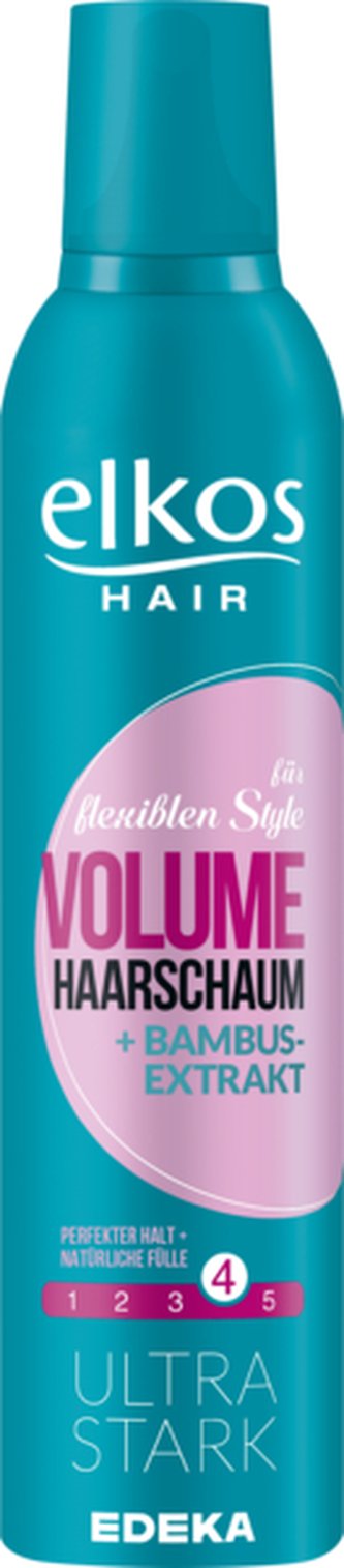Elkos Hair Mousse Volume, Hold 4, 250 mL
