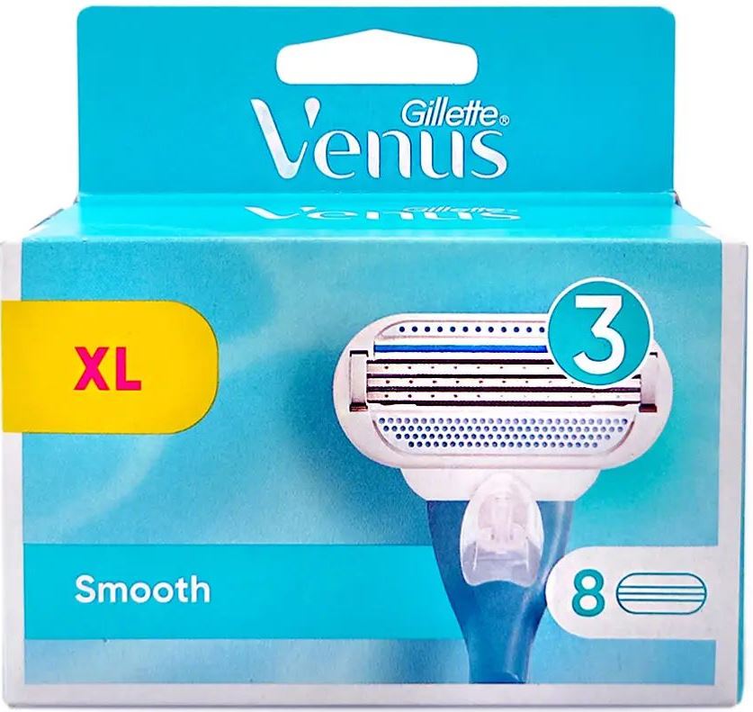 Gillette Venus Smooth Replacement Razor Cartridges, 8 pcs