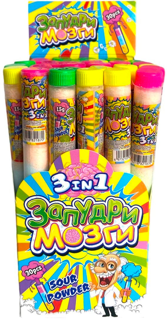 3-in-1 "Powder Your Brains" Fruit Powder Candy, 15 g - Image 2